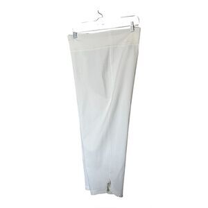 Nina Leonard Creamy/Ivory Pull-On Ruffle Hem Cropped Pants Size 2X